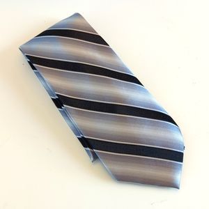 Silk Black & Silver Striped Tie
